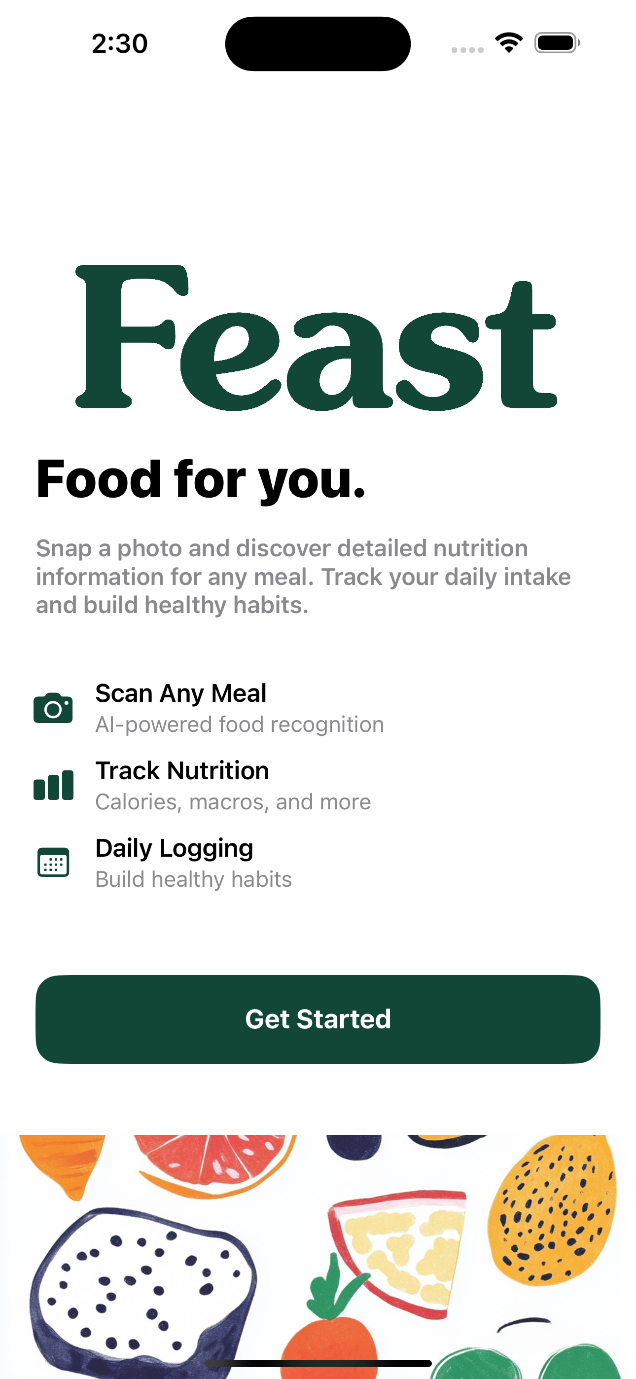 Feast app screenshot 1